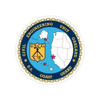 USCG Civil Eng Unit Oakland (U.S. Coast Guard) Transparent STICKER Die-Cut Vinyl Decal 4 Inch - The Sticker Space