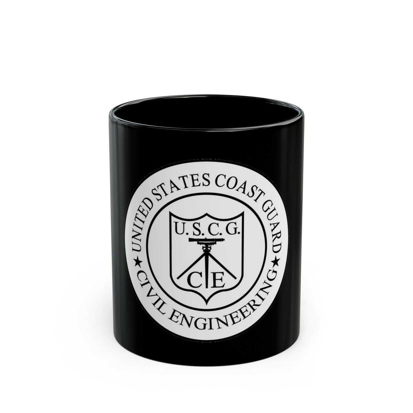 USCG Civil Engineering (U.S. Coast Guard) Black Coffee Mug-11oz-The Sticker Space