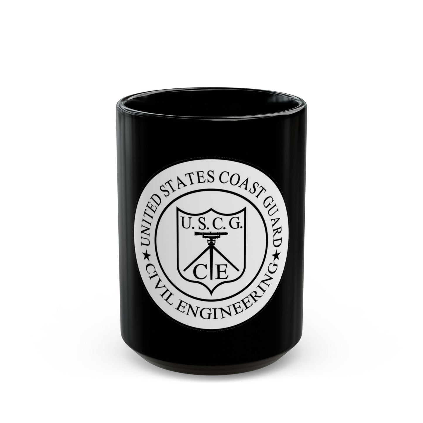 USCG Civil Engineering (U.S. Coast Guard) Black Coffee Mug-15oz-The Sticker Space