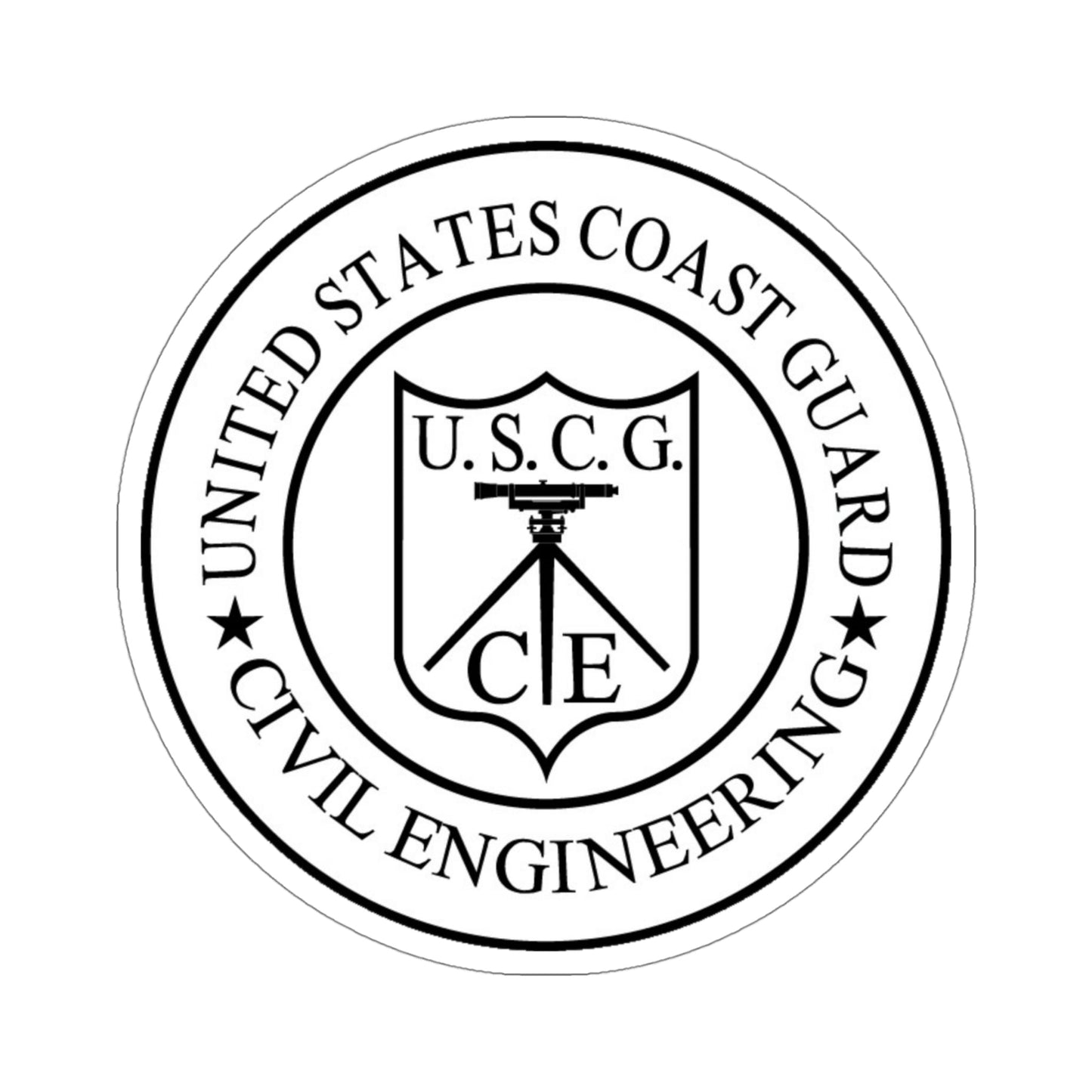 USCG Civil Engineering (U.S. Coast Guard) STICKER Vinyl Die-Cut Decal-4 Inch-The Sticker Space