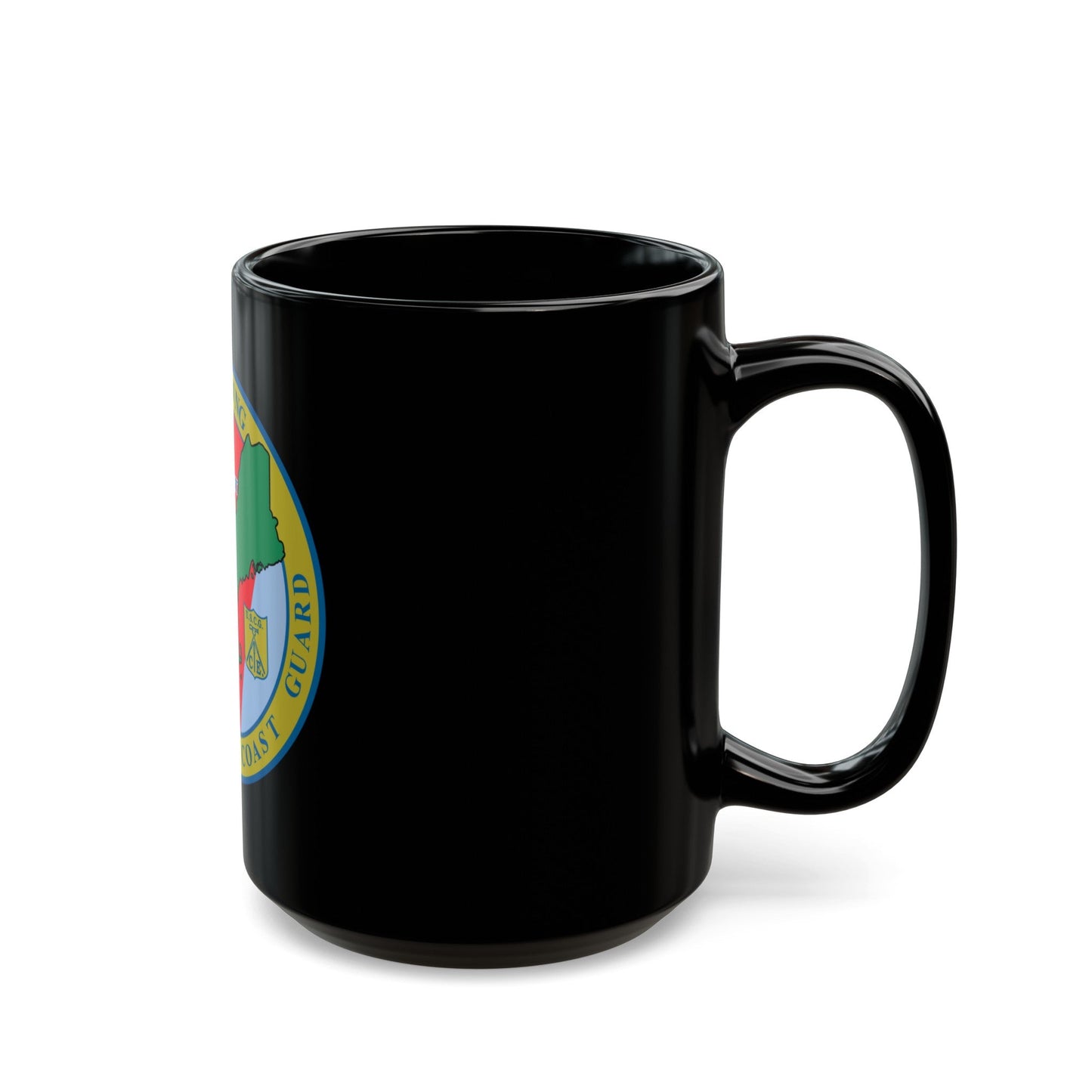 USCG Civil Engineering Unit Providence (U.S. Coast Guard) Black Coffee Mug-The Sticker Space