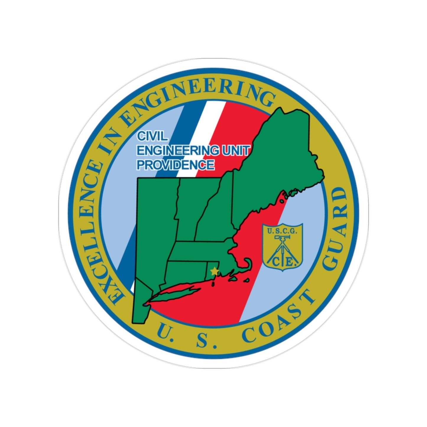 USCG Civil Engineering Unit Providence (U.S. Coast Guard) Transparent STICKER Die-Cut Vinyl Decal-2 Inch-The Sticker Space