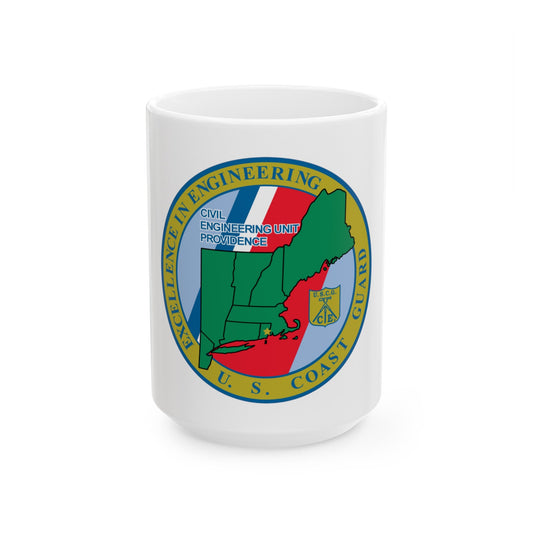 USCG Civil Engineering Unit Providence (U.S. Coast Guard) White Coffee Mug-15oz-The Sticker Space