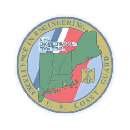 USCG Civil Engineering Unit Providence (U.S. Coast Guard) STICKER Vinyl Kiss-Cut Decal 2 Inch Transparent - The Sticker Space