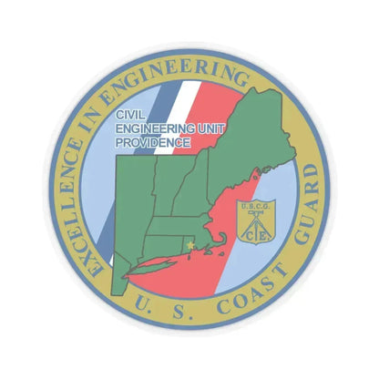 USCG Civil Engineering Unit Providence (U.S. Coast Guard) STICKER Vinyl Kiss-Cut Decal 6 Inch Transparent - The Sticker Space