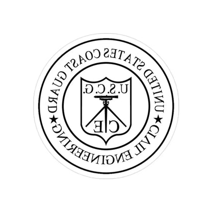 USCG Civil Engineering (U.S. Coast Guard) REVERSE PRINT Transparent Die-Cut STICKER 2 Inch Die-Cut Transparent - The Sticker Space