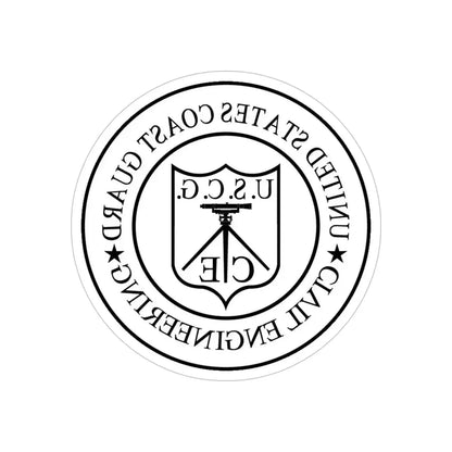 USCG Civil Engineering (U.S. Coast Guard) REVERSE PRINT Transparent Die-Cut STICKER 6 Inch Die-Cut Transparent - The Sticker Space