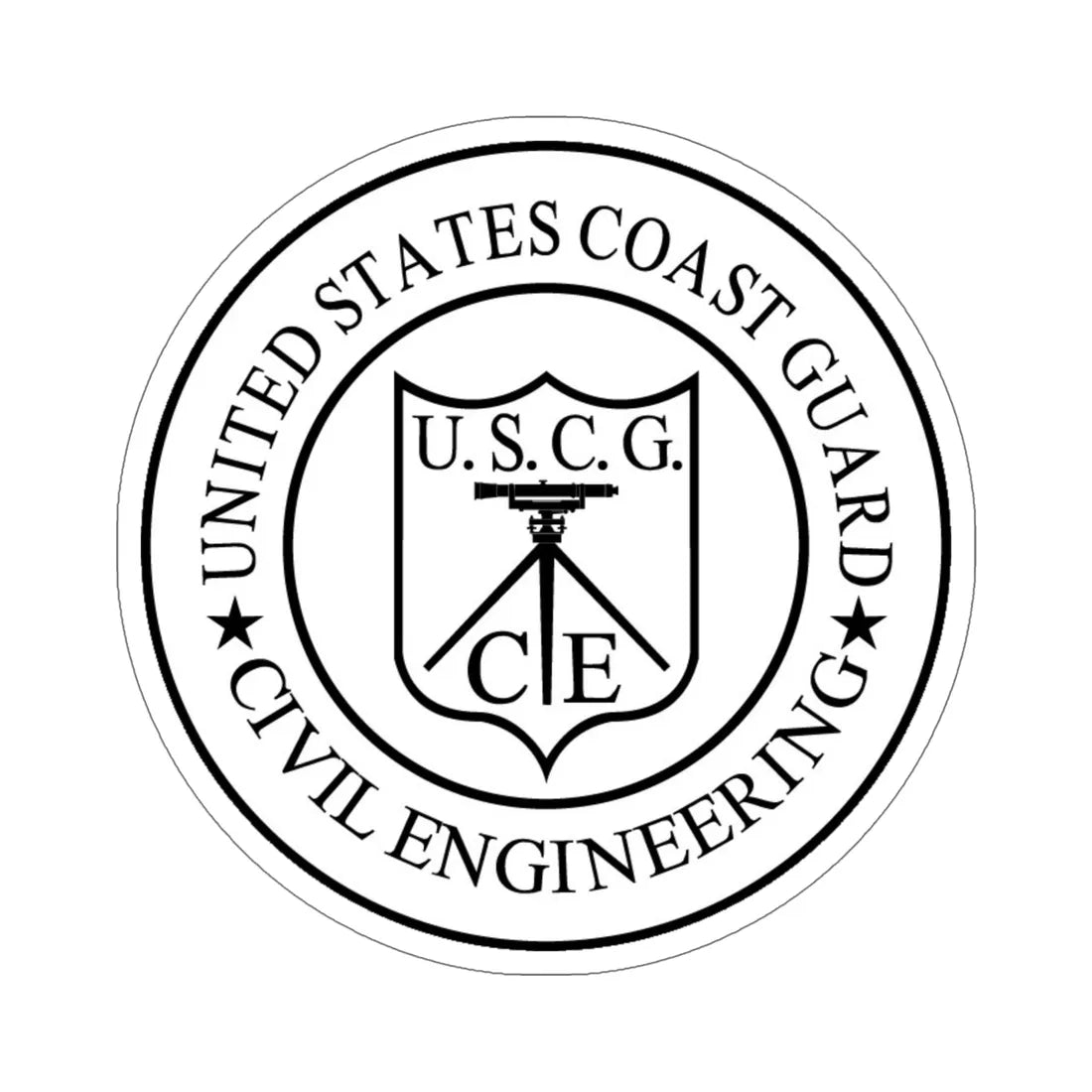USCG Civil Engineering (U.S. Coast Guard) STICKER Vinyl Die-Cut Decal 6 Inch - The Sticker Space
