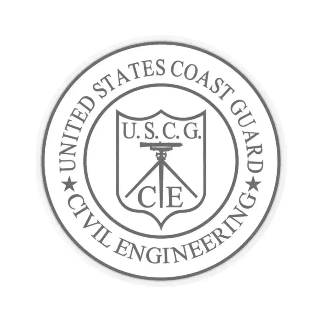 USCG Civil Engineering (U.S. Coast Guard) STICKER Vinyl Kiss-Cut Decal 2 Inch Transparent - The Sticker Space