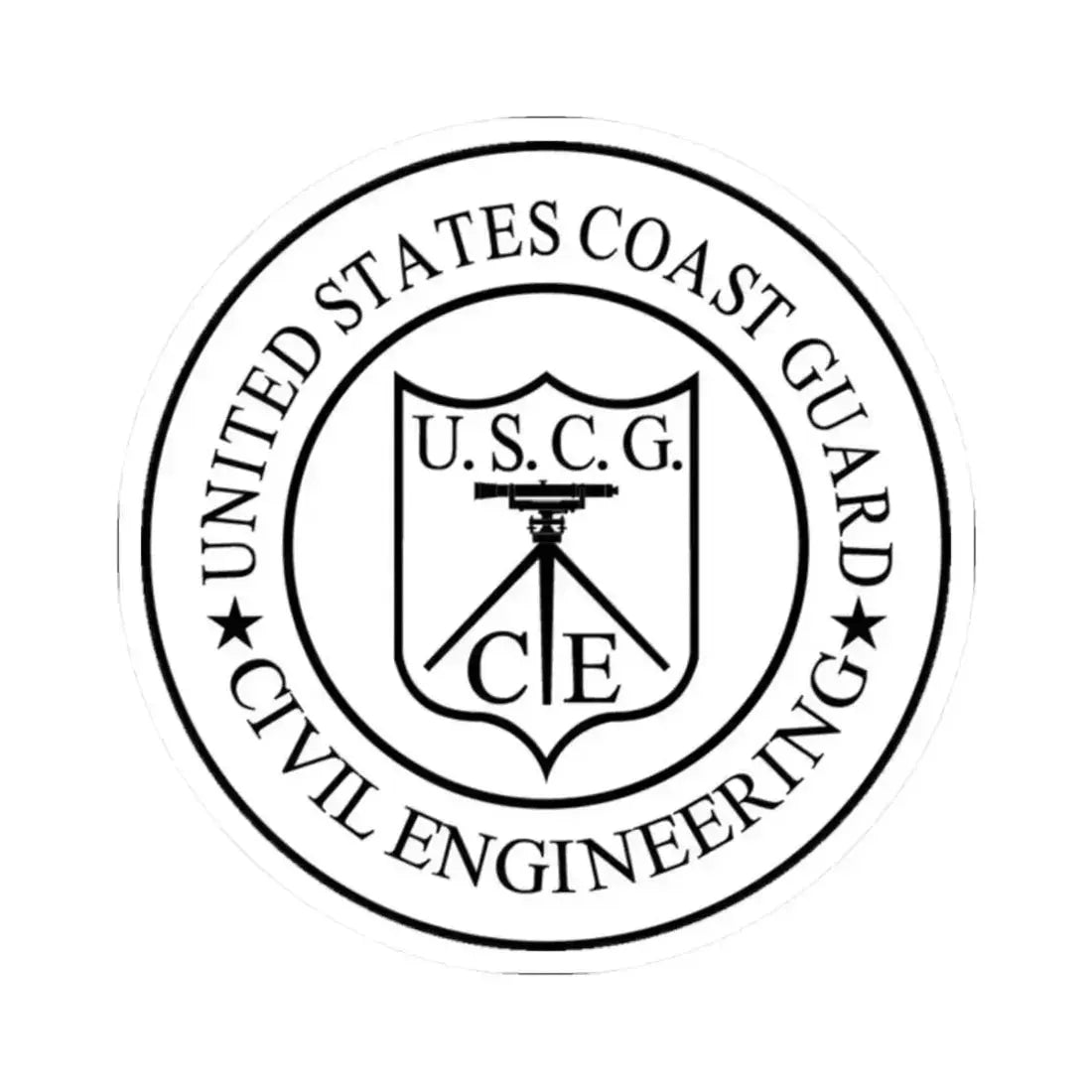 USCG Civil Engineering (U.S. Coast Guard) STICKER Vinyl Kiss-Cut Decal 2 Inch White - The Sticker Space
