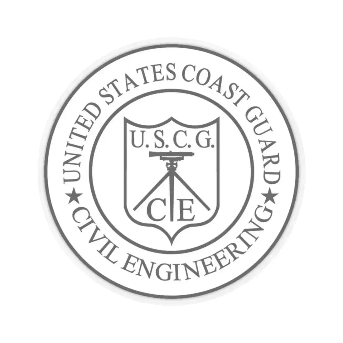 USCG Civil Engineering (U.S. Coast Guard) STICKER Vinyl Kiss-Cut Decal 3 Inch Transparent - The Sticker Space