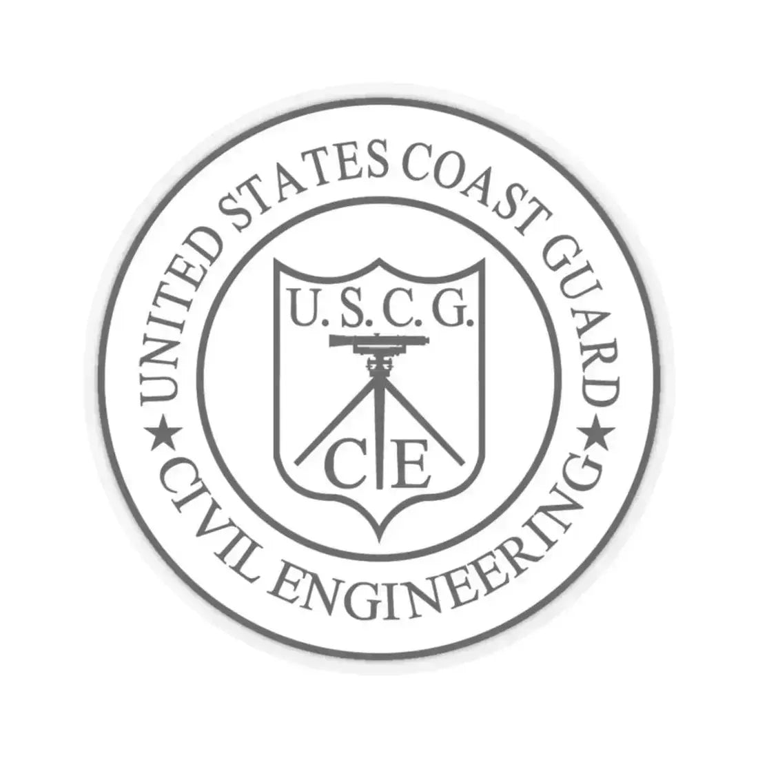 USCG Civil Engineering (U.S. Coast Guard) STICKER Vinyl Kiss-Cut Decal 3 Inch Transparent - The Sticker Space