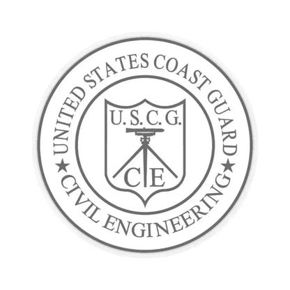 USCG Civil Engineering (U.S. Coast Guard) STICKER Vinyl Kiss-Cut Decal 3 Inch Transparent - The Sticker Space