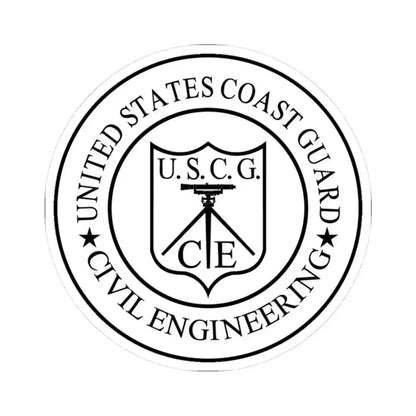 USCG Civil Engineering (U.S. Coast Guard) STICKER Vinyl Kiss-Cut Decal 3 Inch White - The Sticker Space