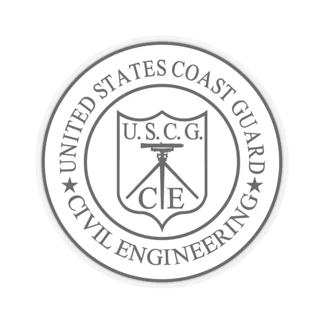 USCG Civil Engineering (U.S. Coast Guard) STICKER Vinyl Kiss-Cut Decal 4 Inch Transparent - The Sticker Space