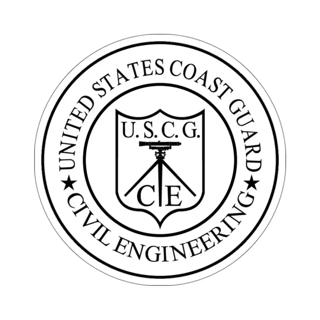 USCG Civil Engineering (U.S. Coast Guard) STICKER Vinyl Kiss-Cut Decal 4 Inch White - The Sticker Space
