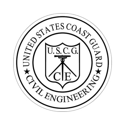 USCG Civil Engineering (U.S. Coast Guard) STICKER Vinyl Kiss-Cut Decal 4 Inch White - The Sticker Space