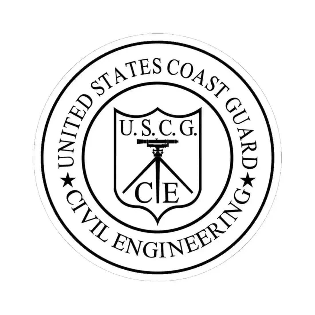 USCG Civil Engineering (U.S. Coast Guard) STICKER Vinyl Kiss-Cut Decal 4 Inch White - The Sticker Space