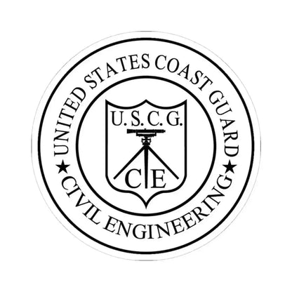 USCG Civil Engineering (U.S. Coast Guard) STICKER Vinyl Kiss-Cut Decal 4 Inch White - The Sticker Space