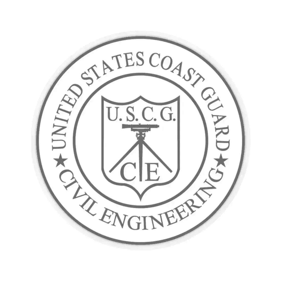 USCG Civil Engineering (U.S. Coast Guard) STICKER Vinyl Kiss-Cut Decal 6 Inch Transparent - The Sticker Space
