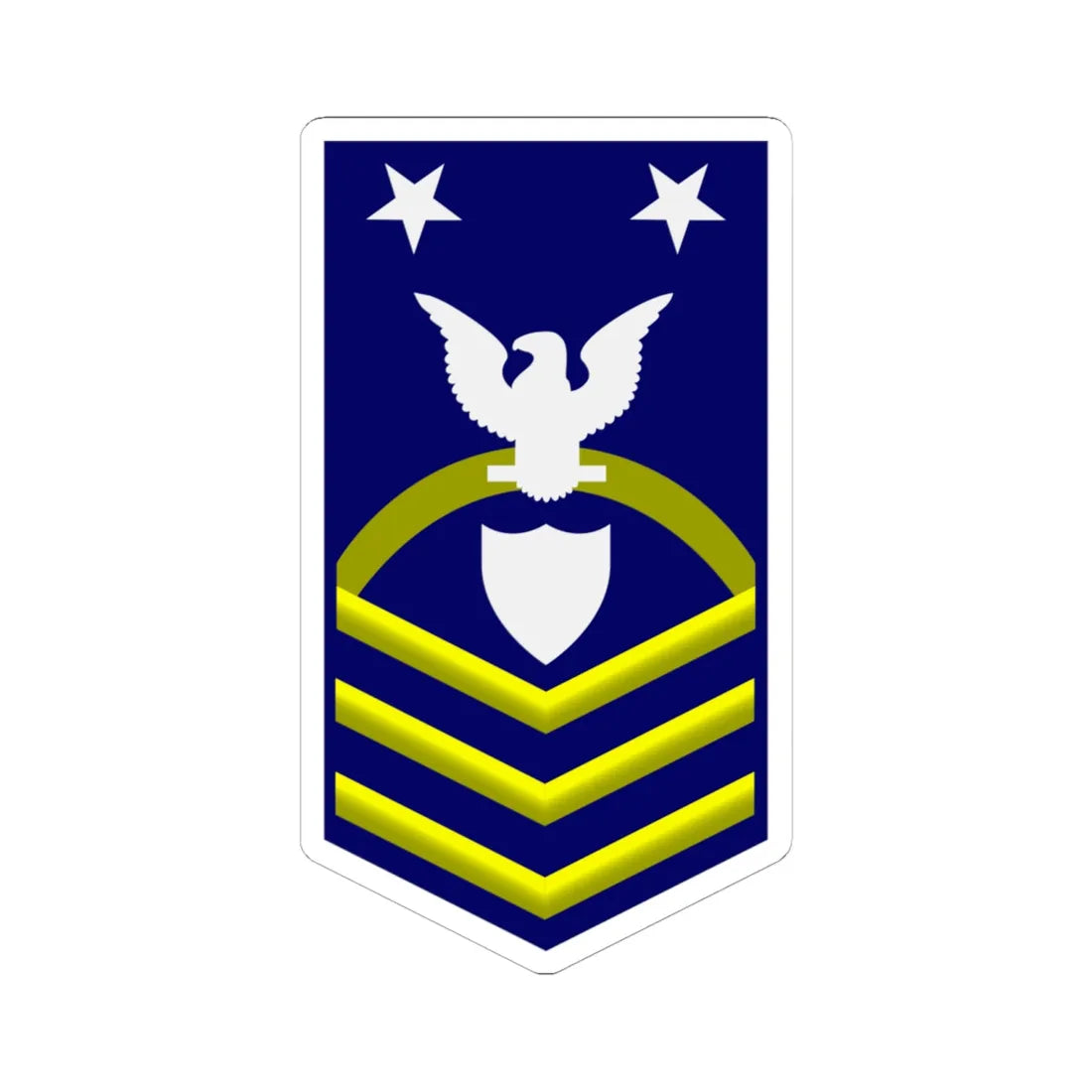 USCG CMC (United States) (Military Rank) STICKER Vinyl Kiss-Cut Decal 6 Inch White - The Sticker Space