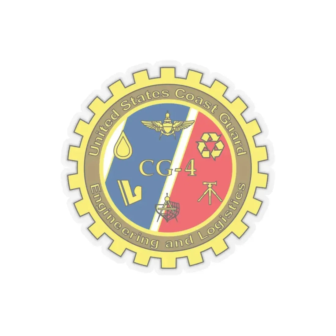 USCG COMDT CG 4 (U.S. Coast Guard) STICKER Vinyl Kiss-Cut Decal 4 Inch Transparent - The Sticker Space