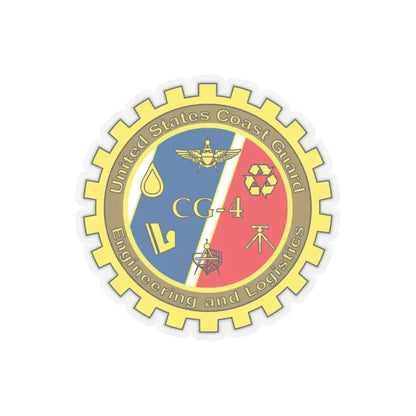 USCG COMDT CG 4 (U.S. Coast Guard) STICKER Vinyl Kiss-Cut Decal 6 Inch Transparent - The Sticker Space