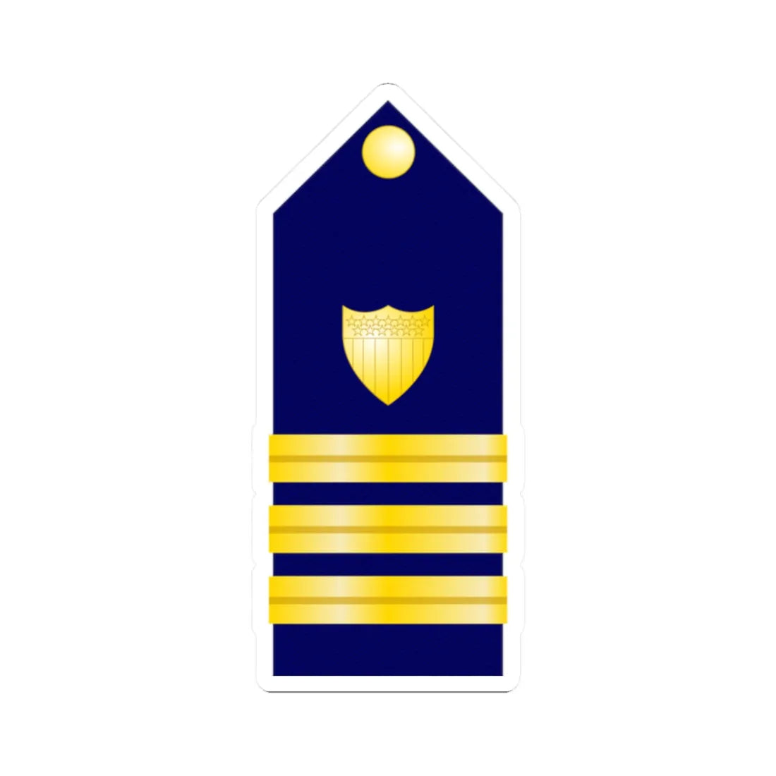 USCG Commander Shoulder Board (United States) (Military Rank) STICKER Vinyl Kiss-Cut Decal 2 Inch White - The Sticker Space