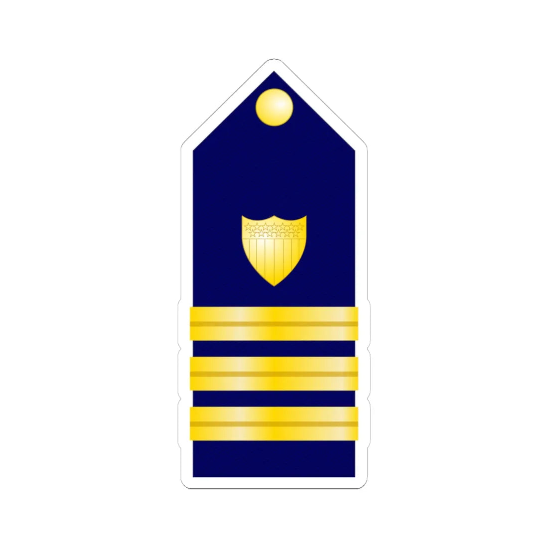 USCG Commander Shoulder Board (United States) (Military Rank) STICKER Vinyl Kiss-Cut Decal 4 Inch White - The Sticker Space