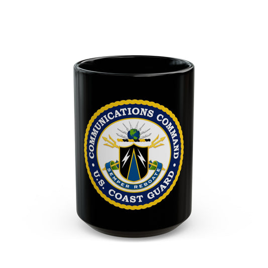 USCG Communications Command (U.S. Coast Guard) Black Coffee Mug-15oz-The Sticker Space