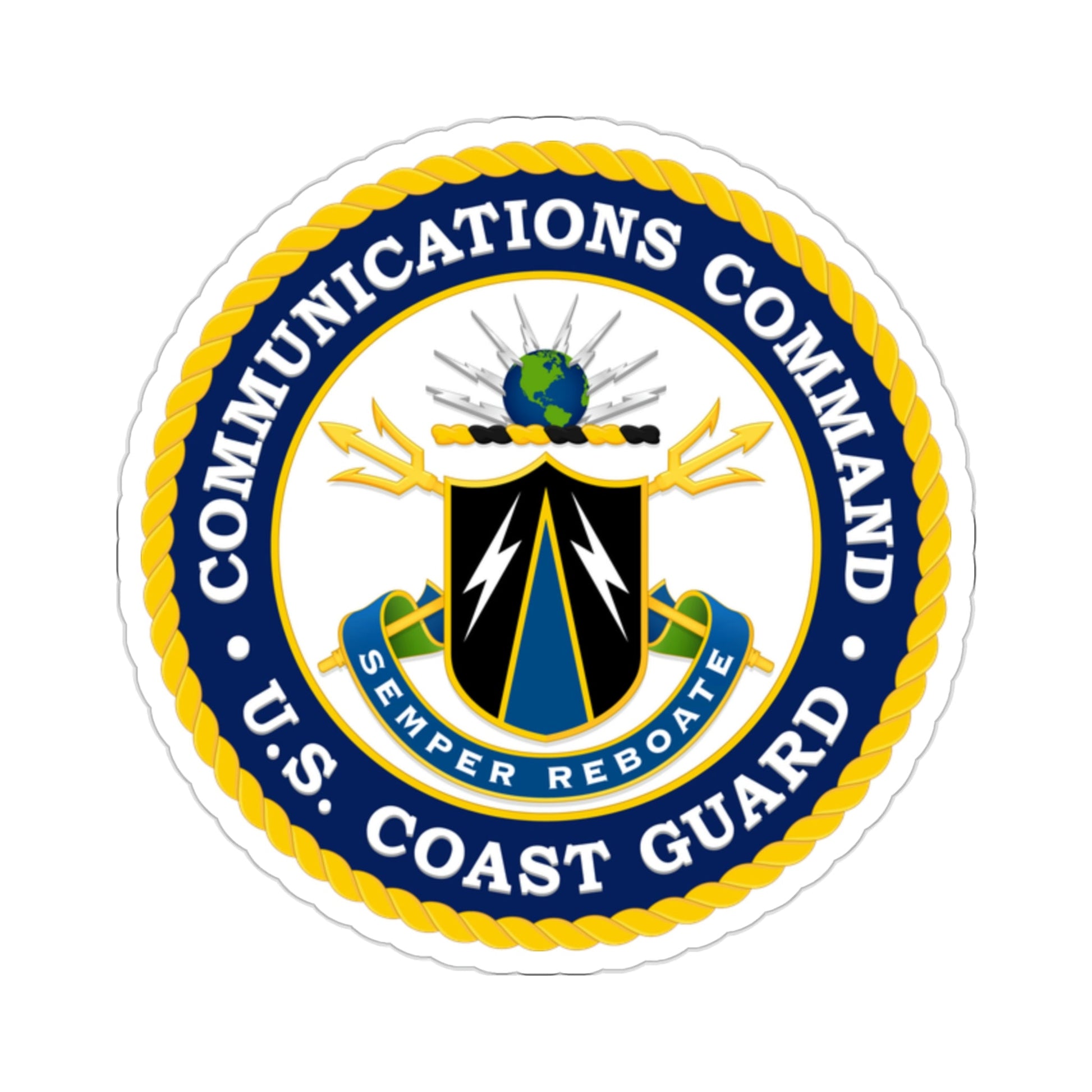 USCG Communications Command (U.S. Coast Guard) STICKER Vinyl Die-Cut Decal-2 Inch-The Sticker Space