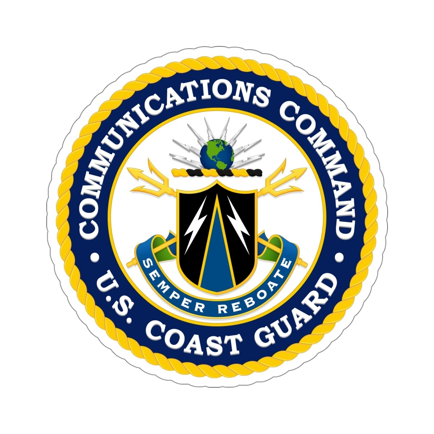 USCG Communications Command (U.S. Coast Guard) STICKER Vinyl Die-Cut Decal-5 Inch-The Sticker Space