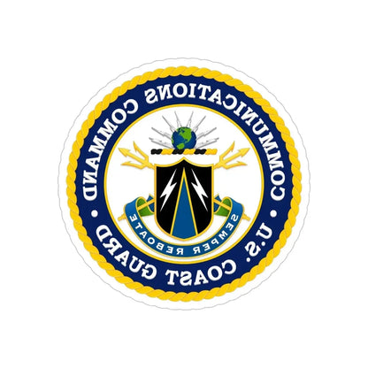 USCG Communications Command (U.S. Coast Guard) REVERSE PRINT Transparent Die-Cut STICKER - The Sticker Space