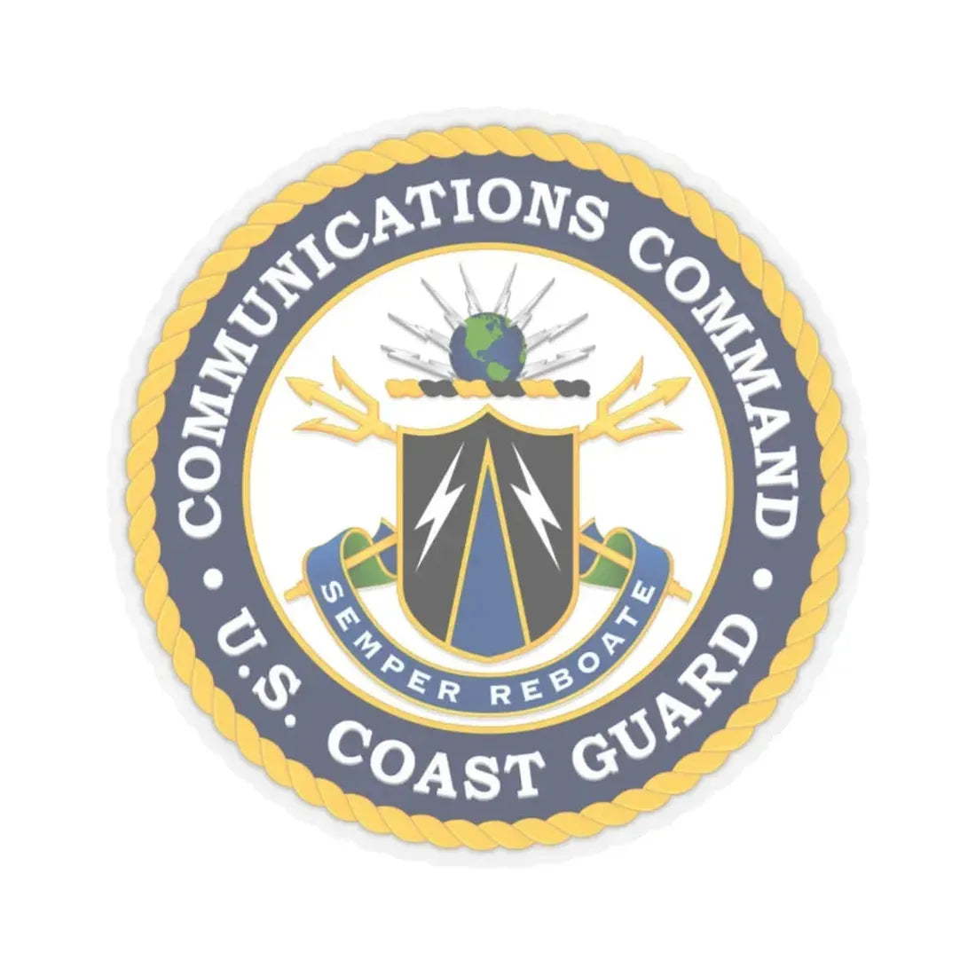 USCG Communications Command (U.S. Coast Guard) STICKER Vinyl Kiss-Cut Decal 2 Inch Transparent - The Sticker Space