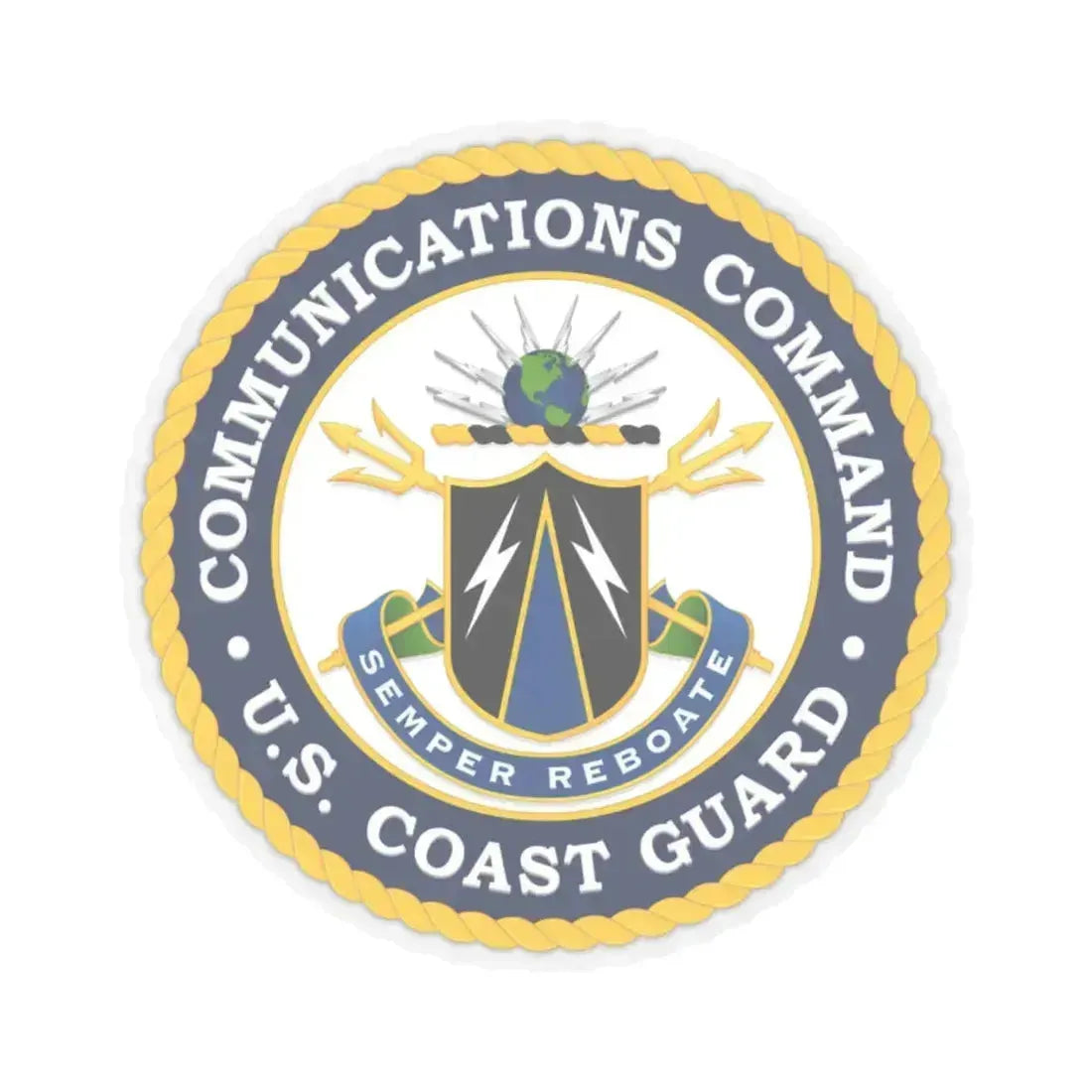 USCG Communications Command (U.S. Coast Guard) STICKER Vinyl Kiss-Cut Decal 2 Inch Transparent - The Sticker Space
