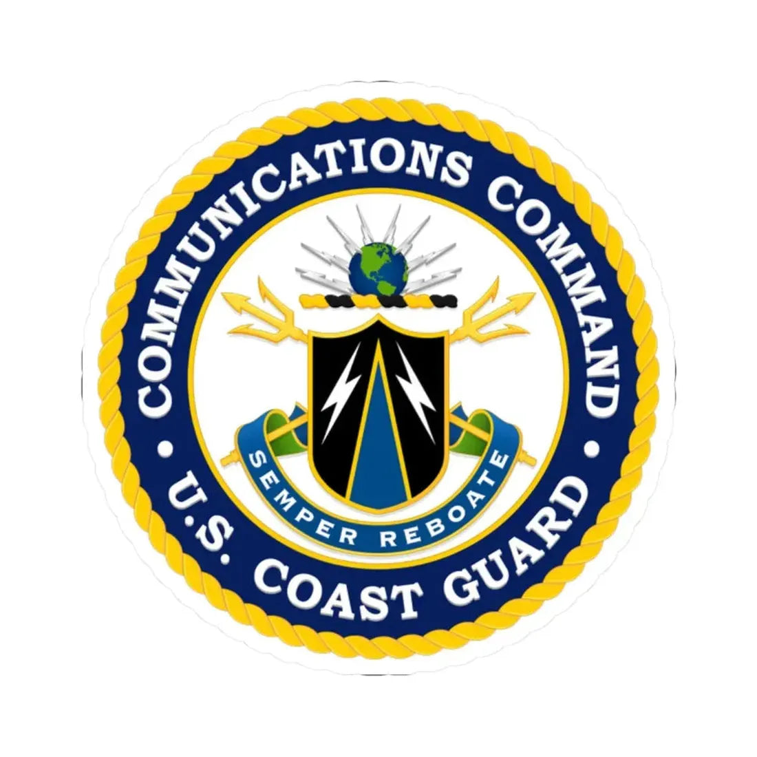 USCG Communications Command (U.S. Coast Guard) STICKER Vinyl Kiss-Cut Decal 2 Inch White - The Sticker Space