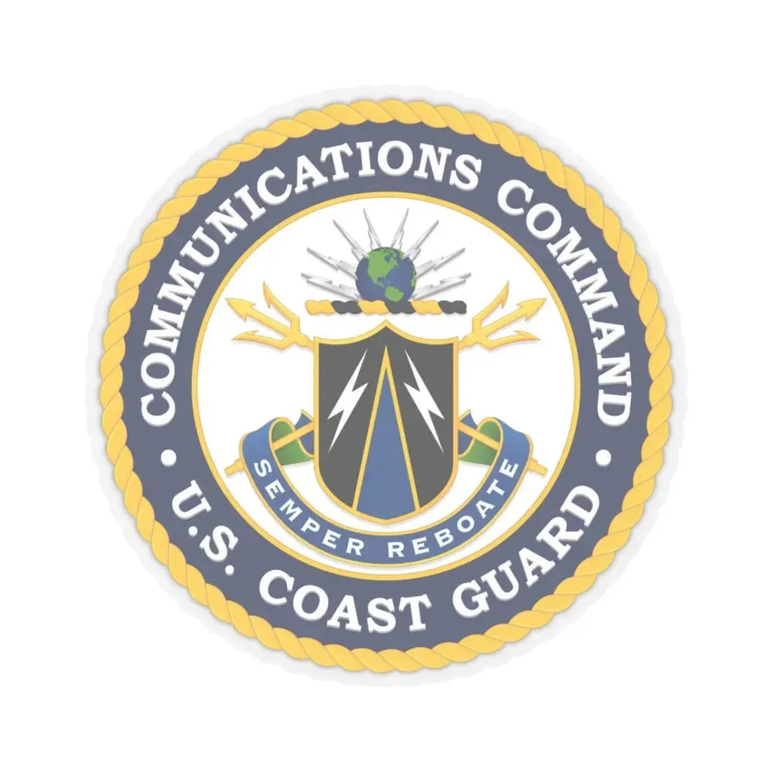 USCG Communications Command (U.S. Coast Guard) STICKER Vinyl Kiss-Cut Decal 3 Inch Transparent - The Sticker Space