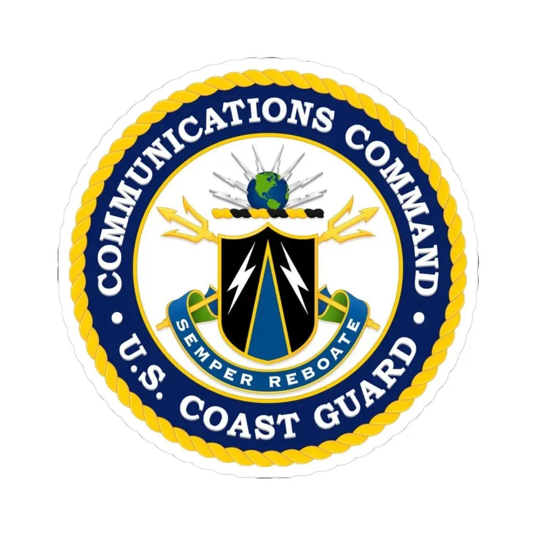 USCG Communications Command (U.S. Coast Guard) STICKER Vinyl Kiss-Cut Decal 3 Inch White - The Sticker Space