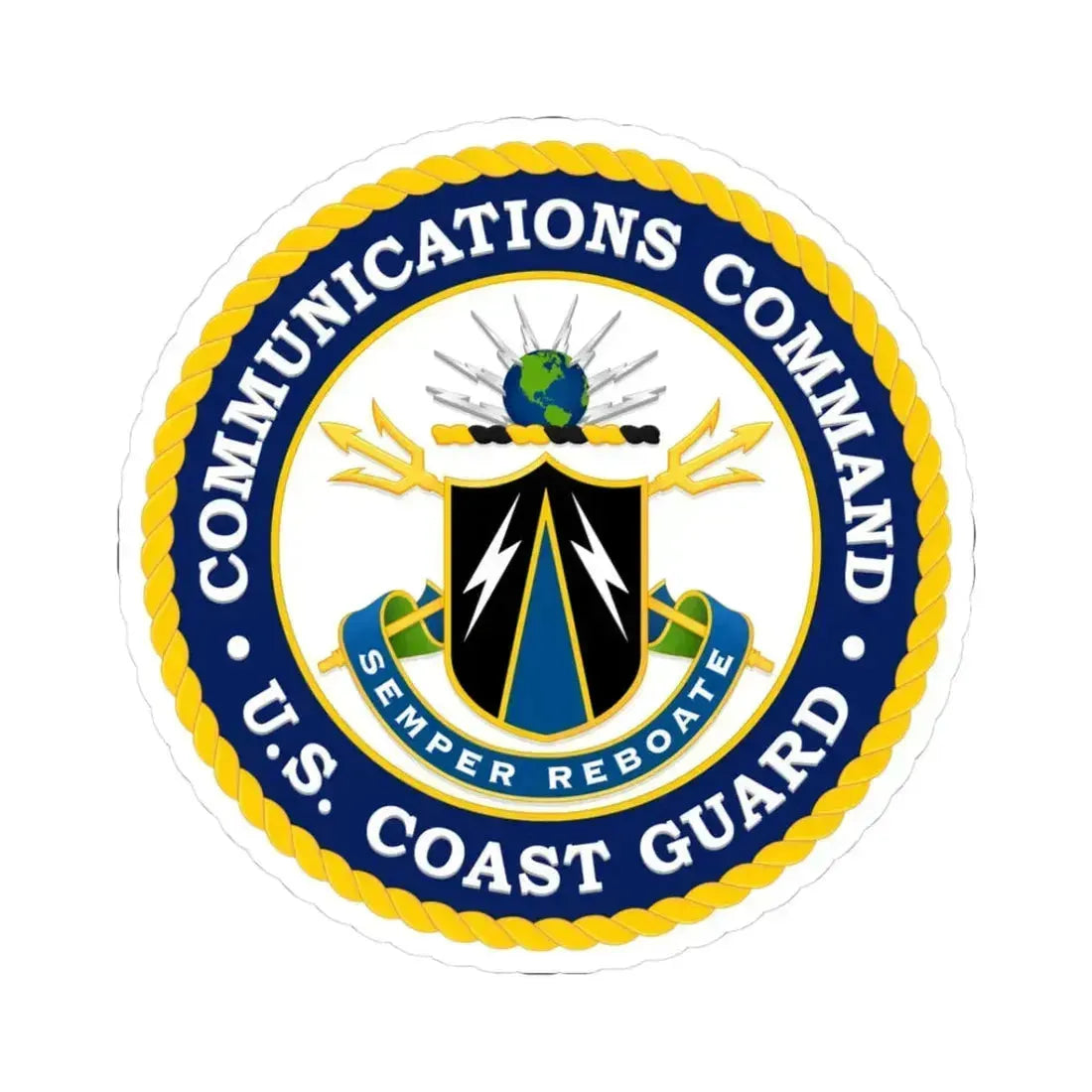 USCG Communications Command (U.S. Coast Guard) STICKER Vinyl Kiss-Cut Decal 3 Inch White - The Sticker Space