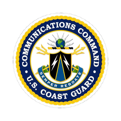 USCG Communications Command (U.S. Coast Guard) STICKER Vinyl Kiss-Cut Decal 4 Inch White - The Sticker Space