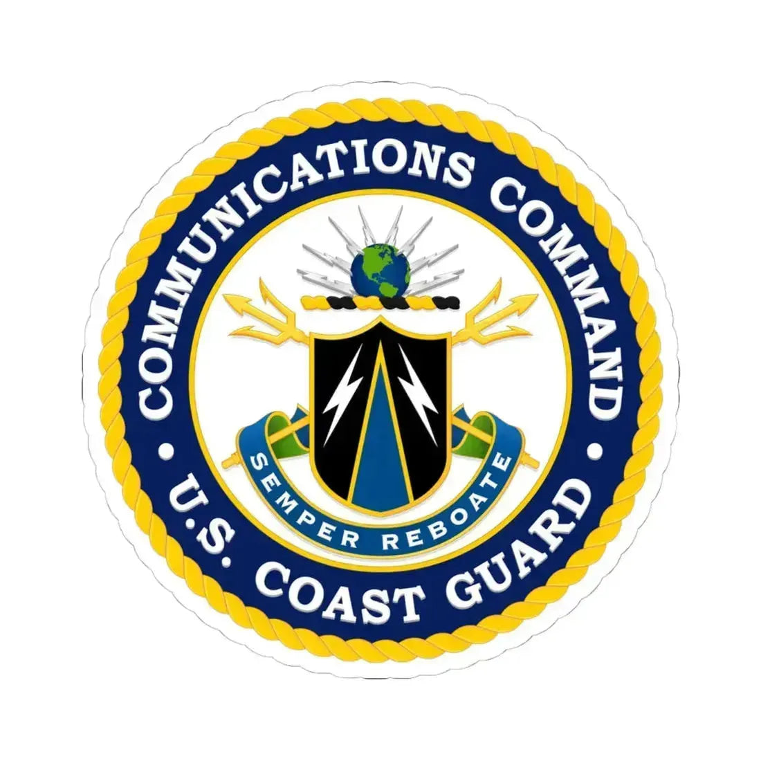 USCG Communications Command (U.S. Coast Guard) STICKER Vinyl Kiss-Cut Decal 4 Inch White - The Sticker Space
