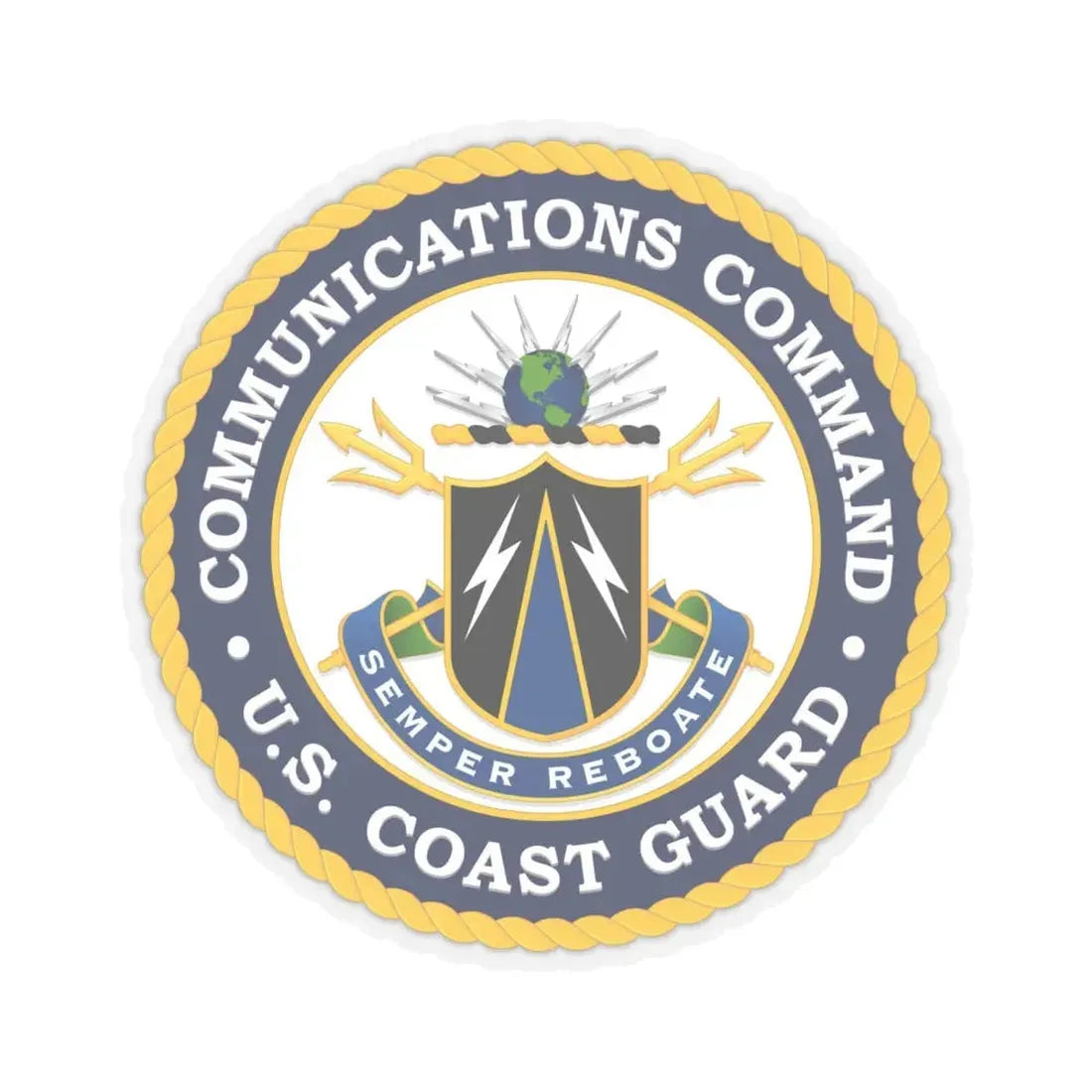 USCG Communications Command (U.S. Coast Guard) STICKER Vinyl Kiss-Cut Decal 6 Inch Transparent - The Sticker Space
