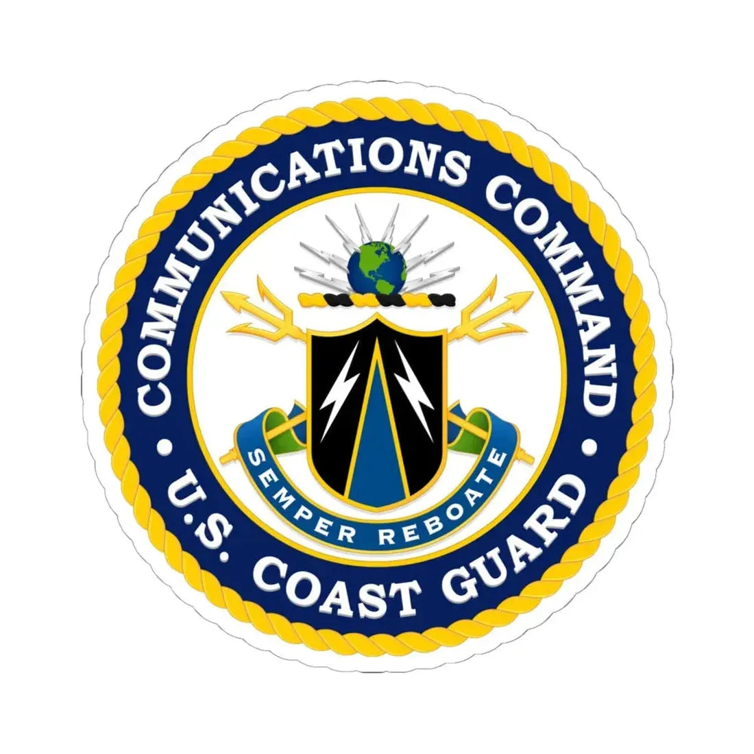 USCG Communications Command (U.S. Coast Guard) STICKER Vinyl Kiss-Cut Decal 6 Inch White - The Sticker Space