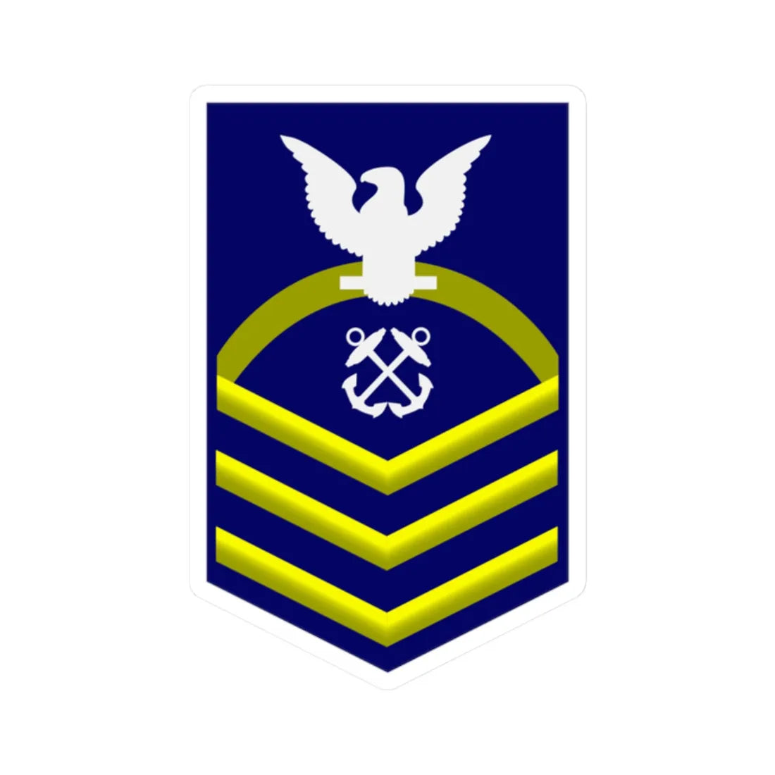 USCG CPO (United States) (Military Rank) STICKER Vinyl Kiss-Cut Decal 2 Inch White - The Sticker Space