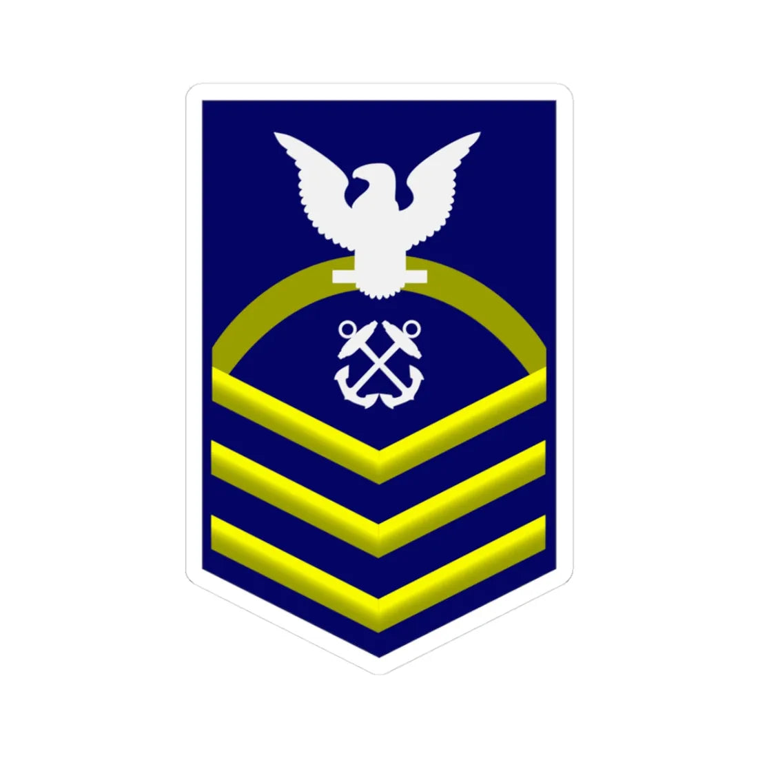 USCG CPO (United States) (Military Rank) STICKER Vinyl Kiss-Cut Decal 3 Inch White - The Sticker Space