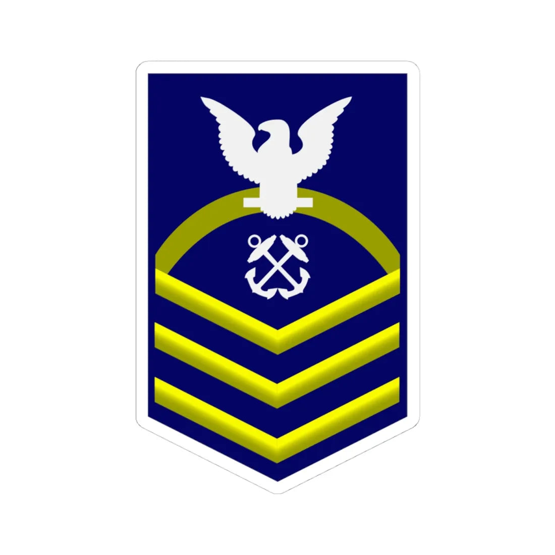 USCG CPO (United States) (Military Rank) STICKER Vinyl Kiss-Cut Decal 4 Inch White - The Sticker Space