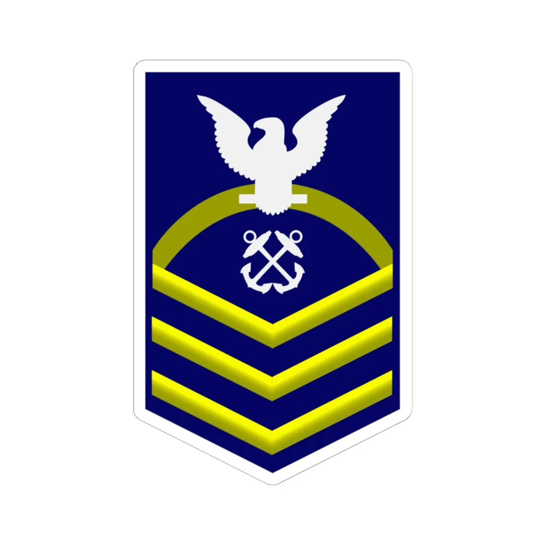 USCG CPO (United States) (Military Rank) STICKER Vinyl Kiss-Cut Decal 6 Inch White - The Sticker Space