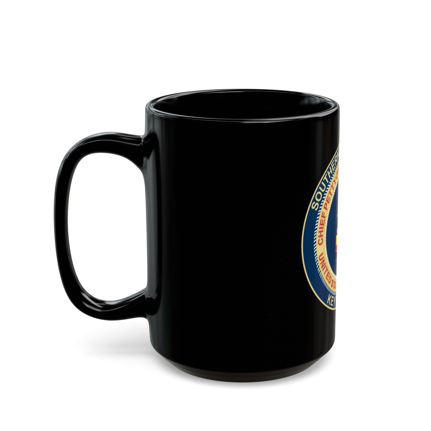 USCG CPOA Key West FL Southernmost Chapter (U.S. Coast Guard) Black Coffee Mug-The Sticker Space