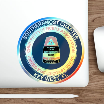 USCG CPOA Key West FL Southernmost Chapter (U.S. Coast Guard) Holographic STICKER Die-Cut Vinyl Decal-The Sticker Space