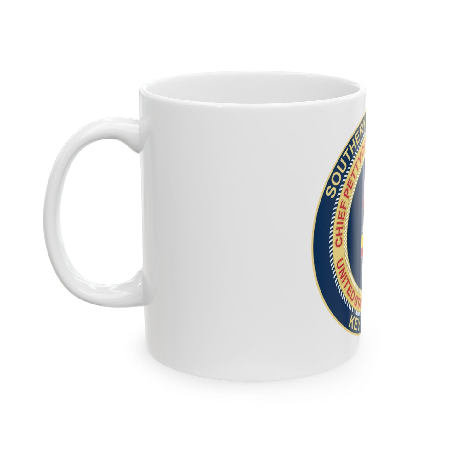 USCG CPOA Key West FL Southernmost Chapter (U.S. Coast Guard) White Coffee Mug-The Sticker Space